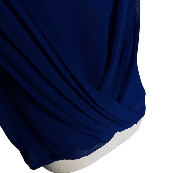 Cache Drape Front Blouse in Royal Blue Sleeveless NWT Size S - Picture 5 of 8